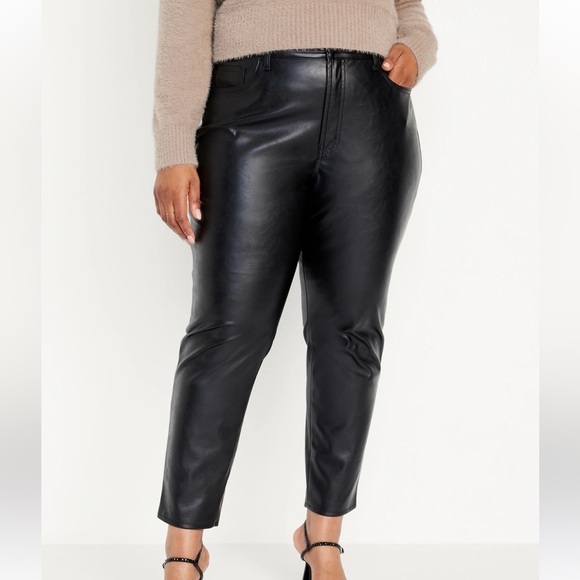 Old Navy High-Waisted OG Straight Faux-Leather Ankle Pants for Women NWT 18 - Picture 1 of 9